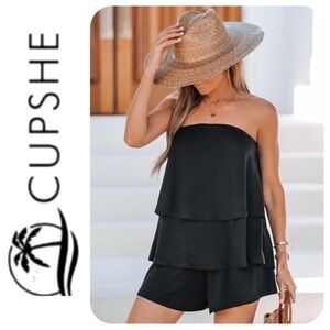 Malawi Lake Tube Top & Ruffled Shorts Set, L - BNWOT - Never Been Worn